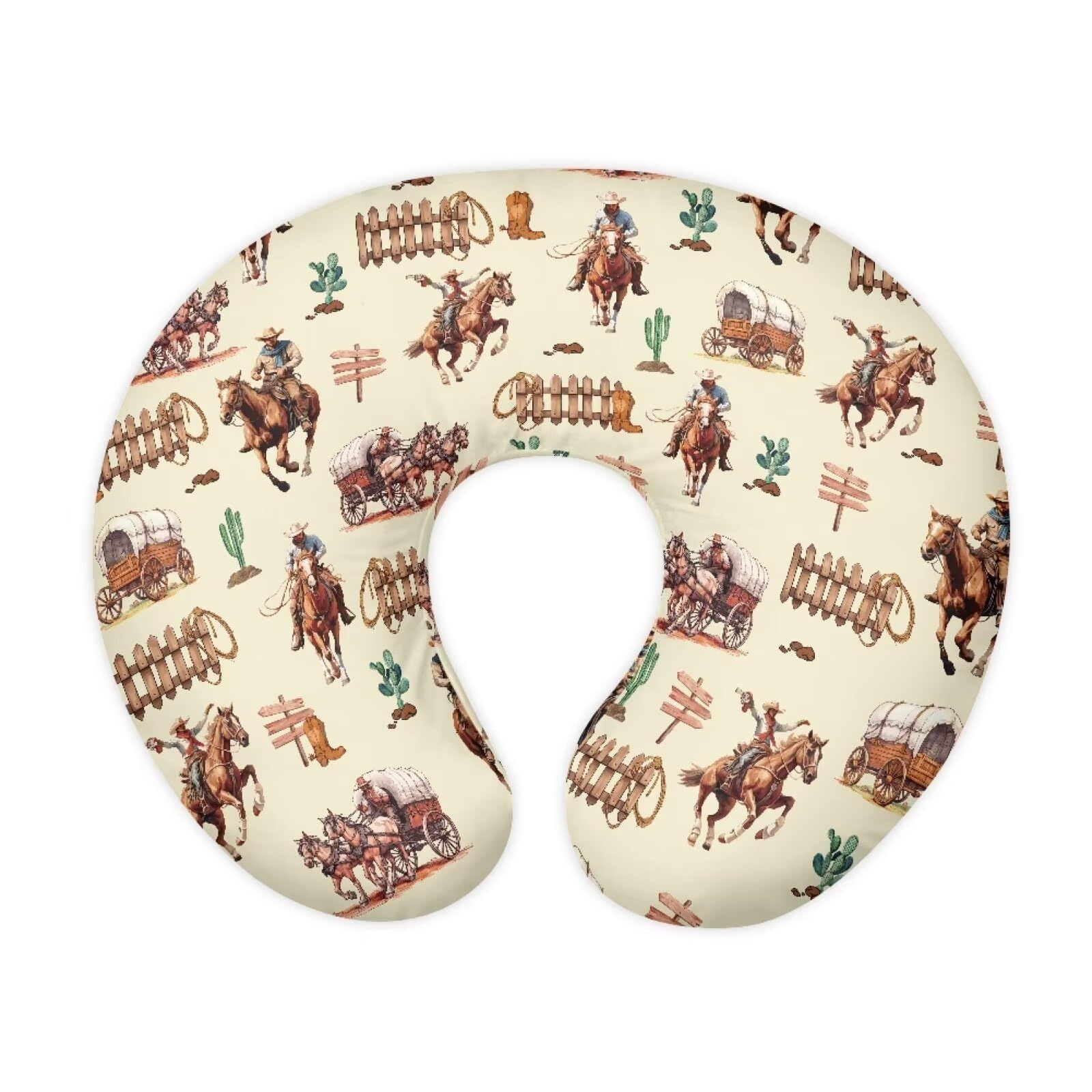 Nopersonality Horse Baby Nursing Pillow Cover Stretchy Breathable Breastfeeding Pillow Cover Neutral Pillow Cover for Infant Snug Fit Standard Nursing Pillows