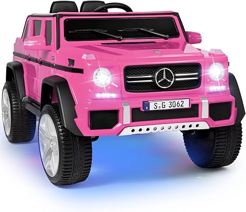 JOYLDIAS Mercedes-Benz G650S - Auto de paseo para niños, camión de paseo para niños 12V7AH con control remoto de 2.4 GHz, 3 velocidades, Bluetooth,