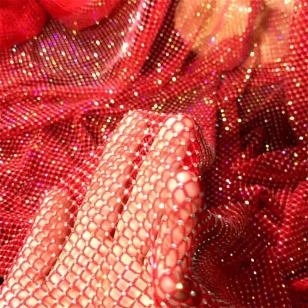 Tissu de maille strass paillettes tulle polyester
