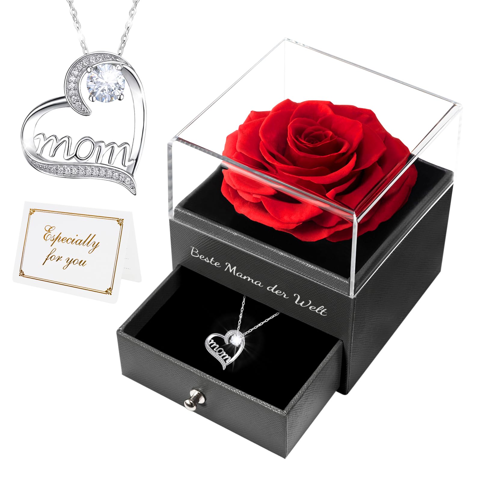 Miofula Ewige Rose Geschenke für Mama,Echte Infinity Rosen m