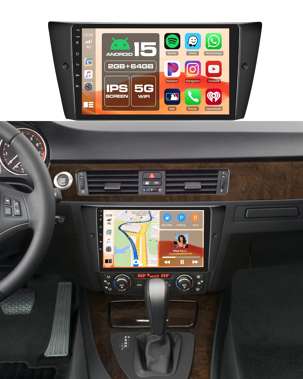 2+64G Radio Samochodowe dla BMW 3 E90 E91 E92 E93 Bezprzewodowy CarPlay