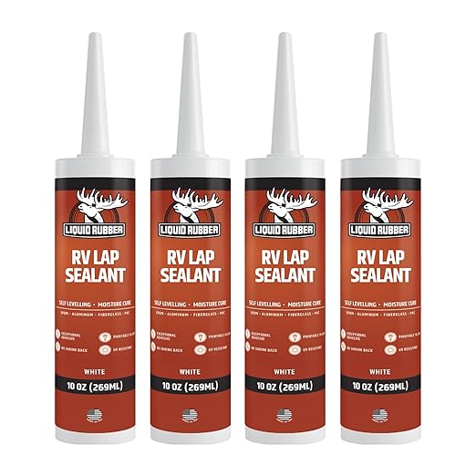 Liquid Rubber RV Lap Sealant, White, 4 Pack
