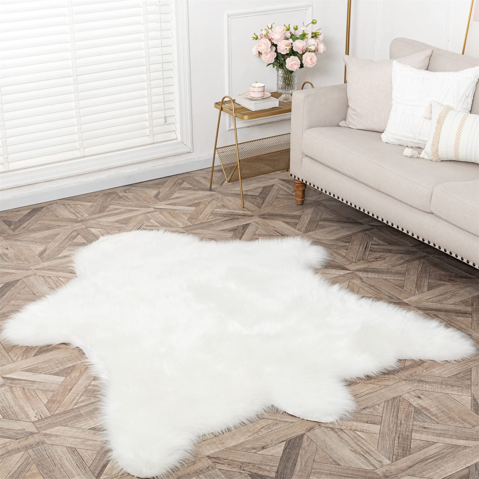 IT天才坊や　ancco カーペット　Bear Carpet White Amazon.com: AbunHeri Faux White Bear Rug Faux Cowhide Carpet