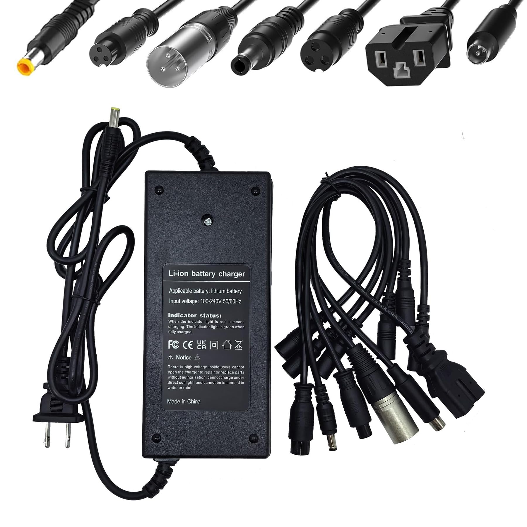 Photo 1 of (7 Plugs) 54.6V 4A Fast Charger Universal for 13S 48V Li-ion Scooter Battery Charger Ranger Pedego Rad Power Aventon VIVI 3 Prong XLR 3 Pin Connector