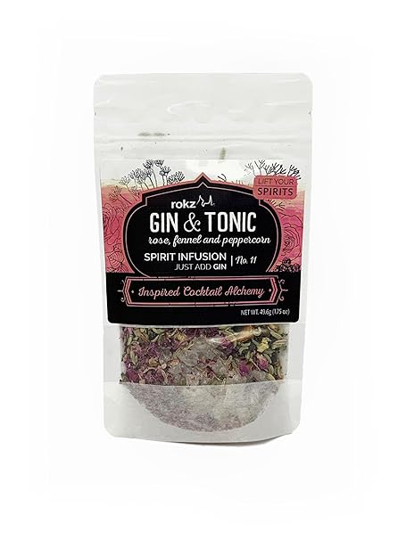 Rokz Gin and Tonic Spirit Infusion Blend for Cocktails