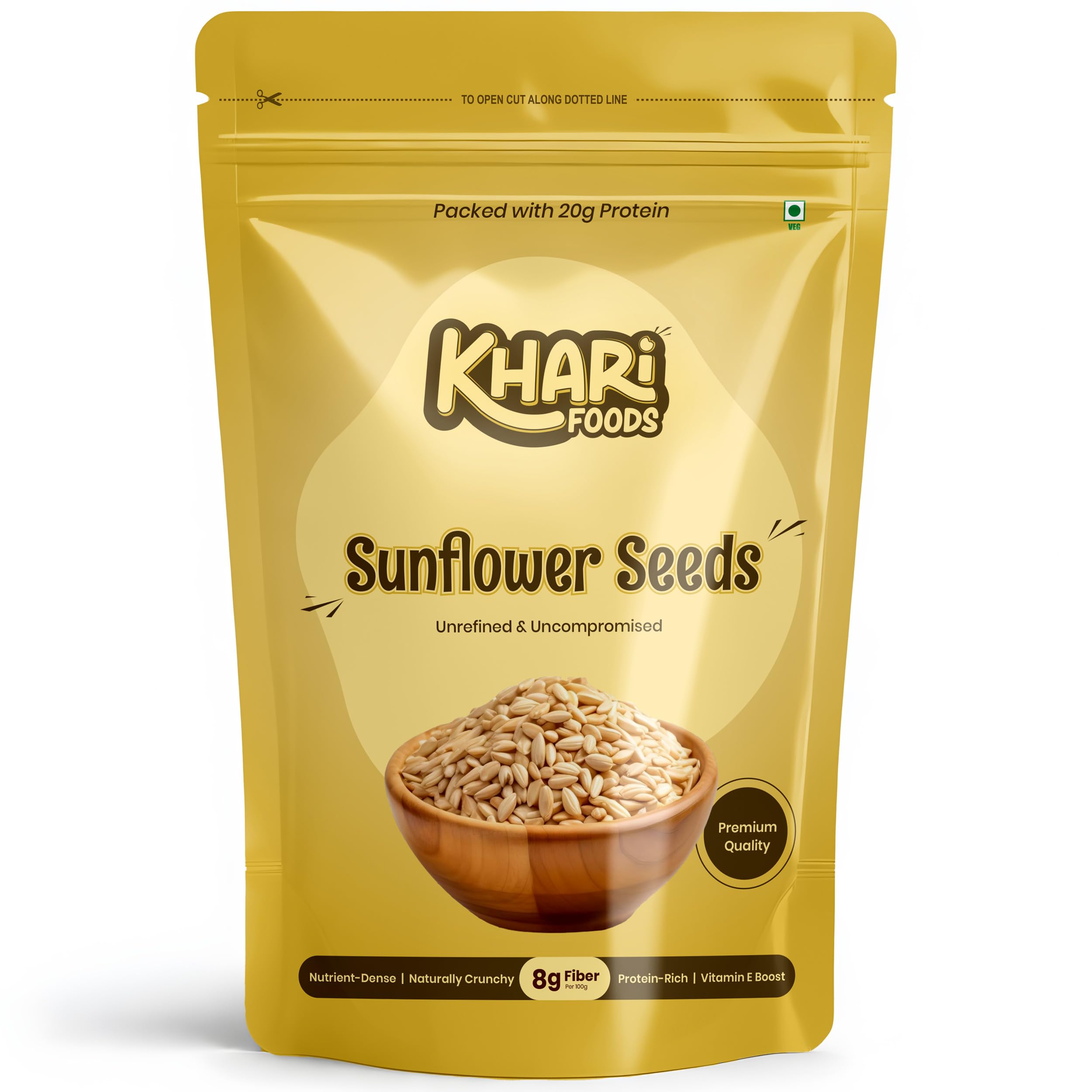 Khari Foods Premium Sunflower Seeds, High Fibre Seeds for Eating, Energy Healthy Snacking, Preservative Free, 400g 3