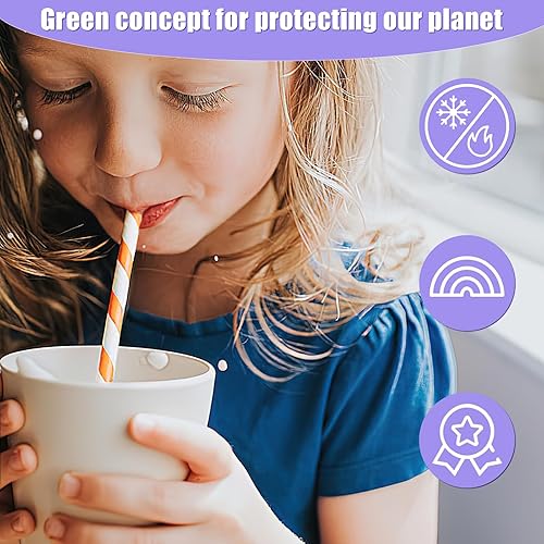 Miniatura 3 de HAKACC 120 popotes de papel para beber, pajitas de fiesta, pajitas de papel surtidas para fiestas de cumpleaños, bodas, vacaciones, decoraciones de