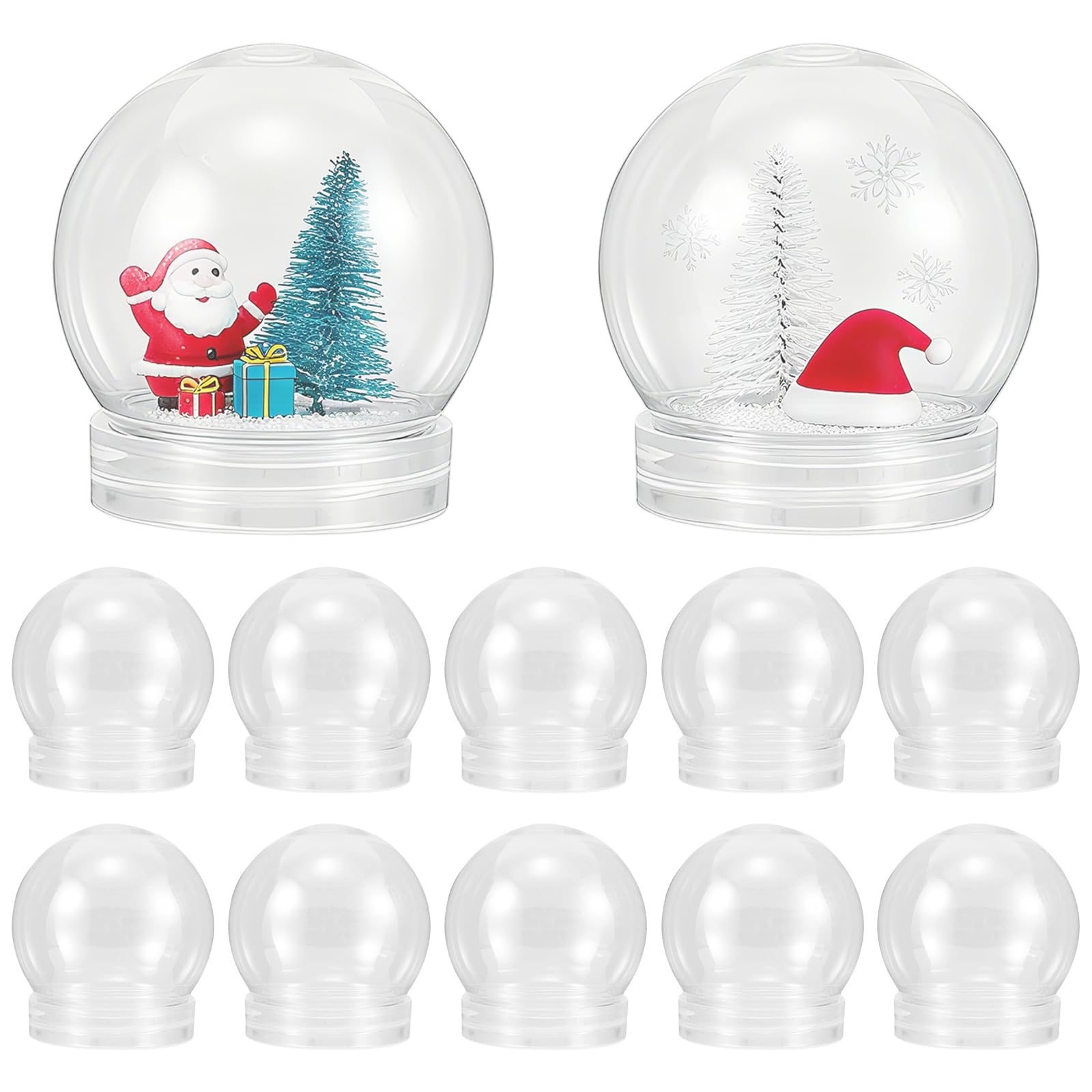 12pcs Snow Globe Fai da te Globi d'acqua Prop Plastica Globo Acqua di Natale Globo di Acqua Chiaro Artigianato Globi di Acqua di Natale Globo di Acqua Artigianato Fare Globo d'acqua Forniture