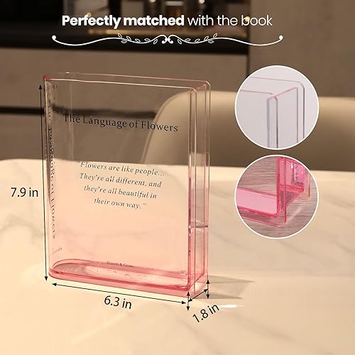 Miniatura 5 de Florero de libro para decoración del hogar, diseño artístico y cultural, florero acrílico transparente decorativo para el hogar y la oficina,
