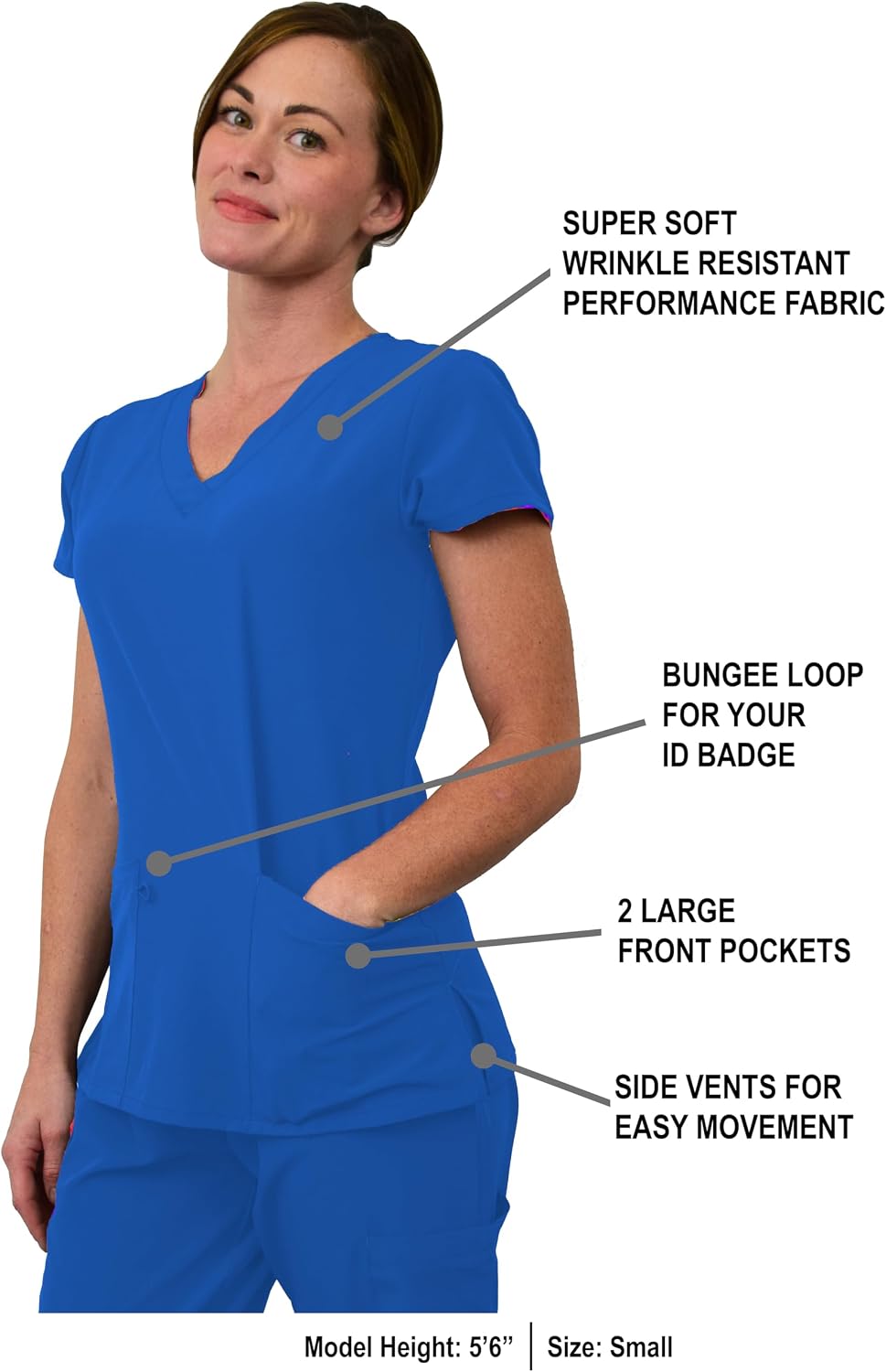 Green Town Scrubs for Women Scrub Set - Jogger Pant and V-Neck Top, 6 Pockets, Easy Care Uniforms image 2