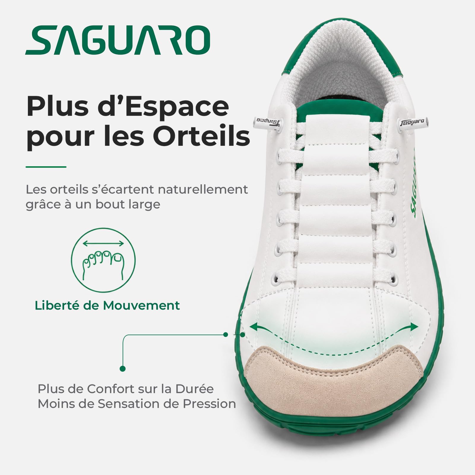SAGUARO Chaussures Barefoot Minimalistes Homme Femme - Baskets Décontractées, Style Pieds Nus pour Usage Quotidien, Travail et Voyage,GR.36-48