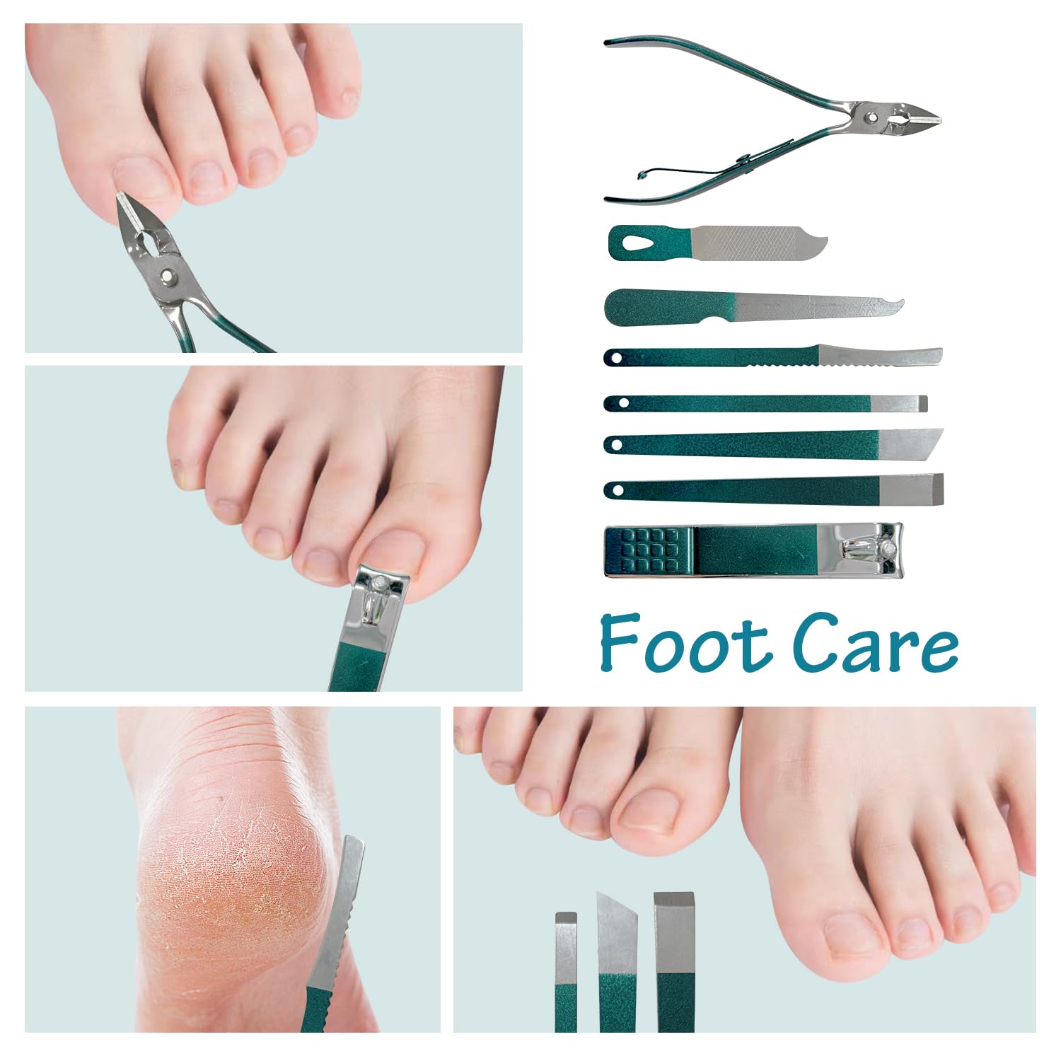 Juego de manicura profesional para cortaúñas y pedicura, 30 piezas de acero inoxidable para el cuidado de las uñas, kit de aseo con lujosa funda de cuero de viaje para hombres y mujeres