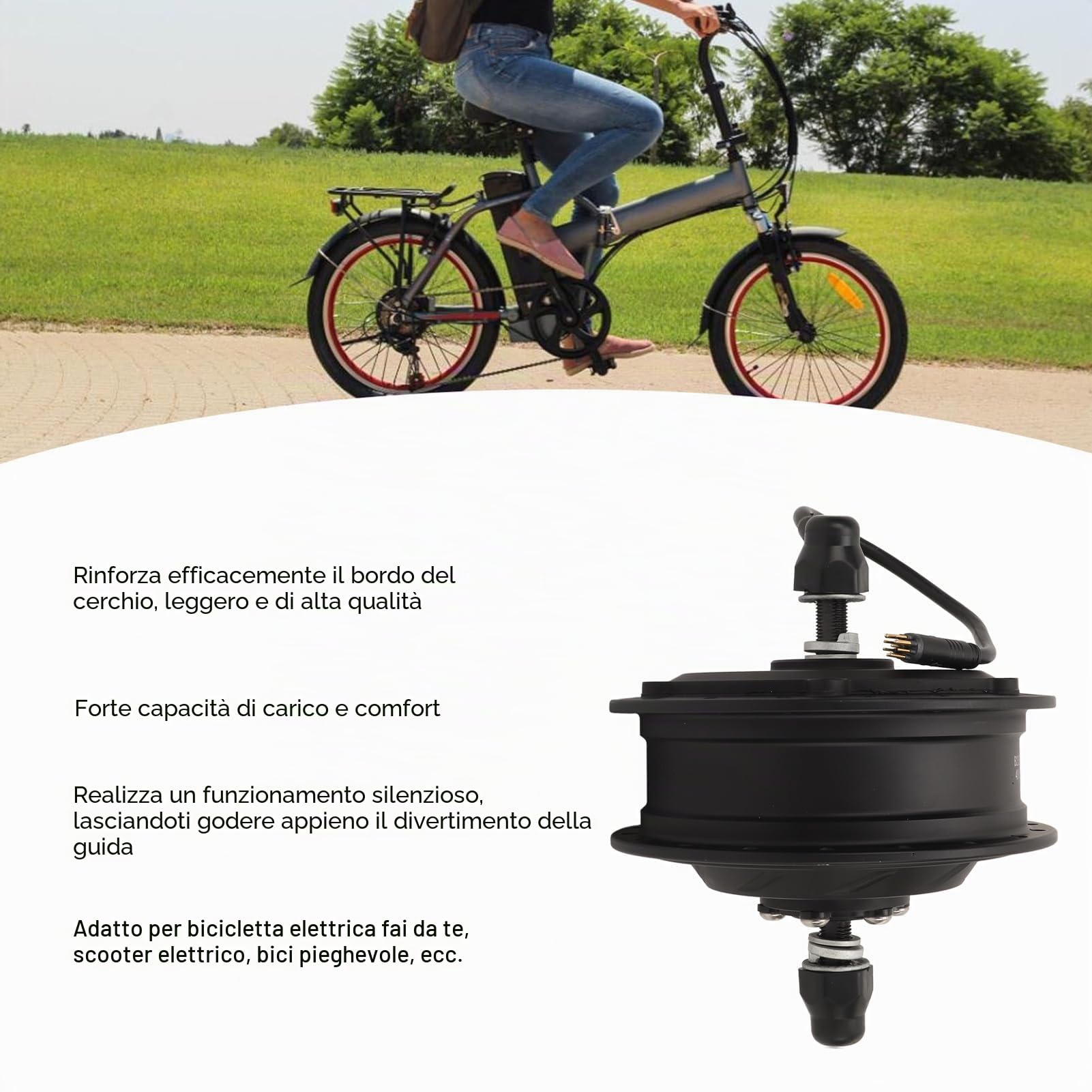 Garsent Motore Elettrico 48V 500W, Motore del della Ruota Anteriore della Bici Elettrica, per Ruota da 16 Pollici 20 Pollici 24 Pollici 26 Pollici 27,5 Pollici 28 Pollici 29