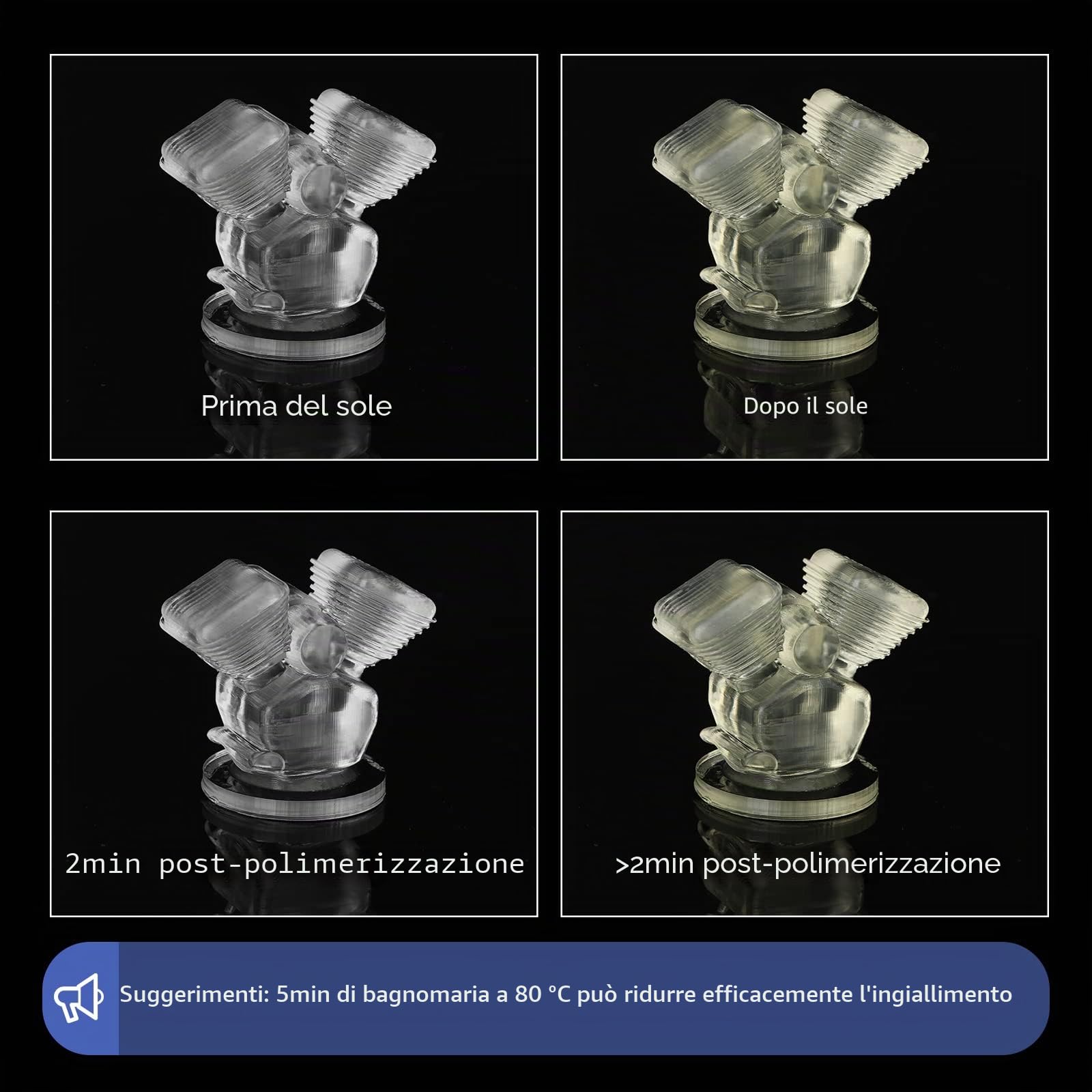 ANYCUBIC Resina Lavabile in Acqua 2.0, Alta Resilienza, Anti-Ingiallimento, Basso Odore per Tutte le Stampante 3D LCD Resina, Trasparente 1000g