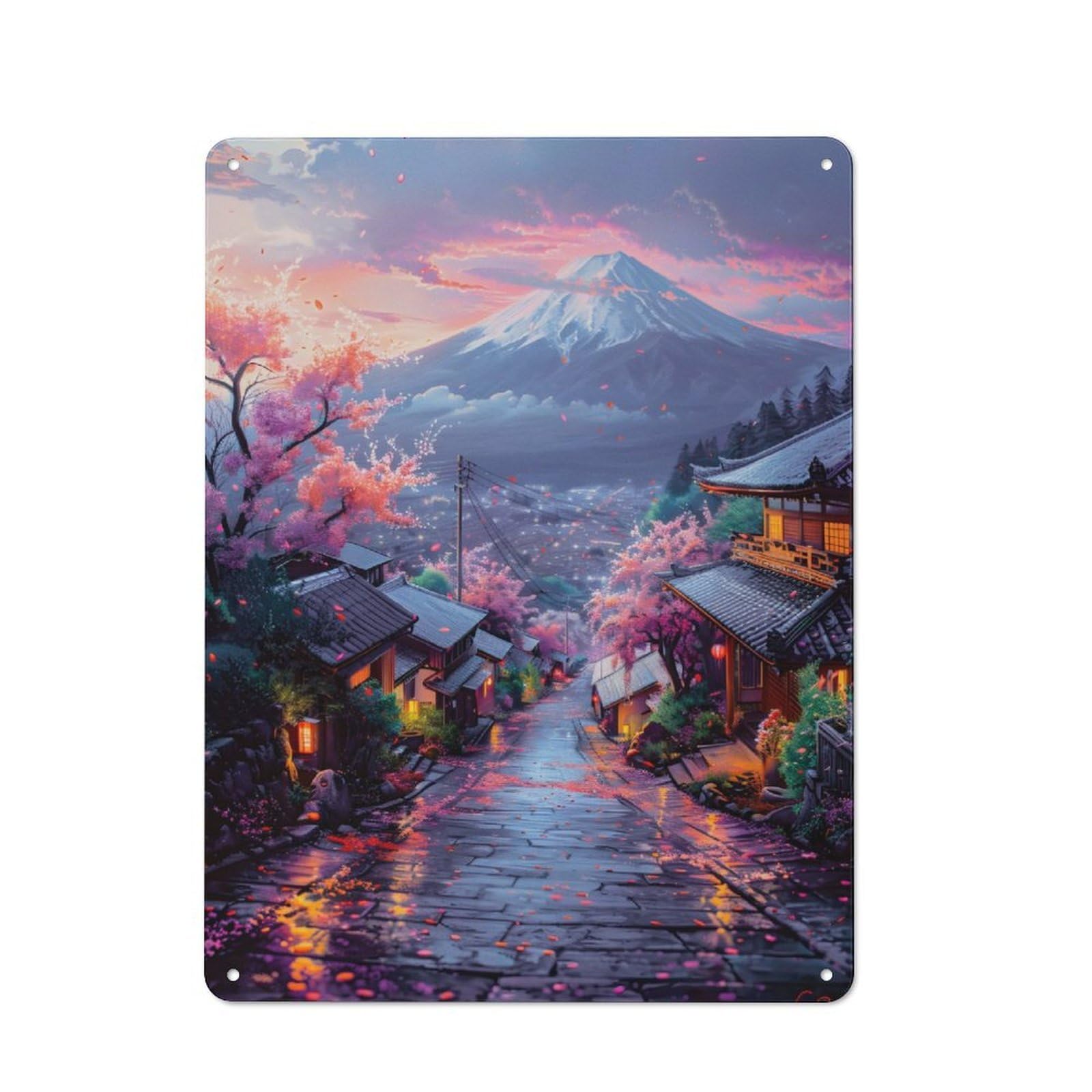 Junmoney Majestic Beauty Of Fuji Metal Sign 40X30cm With For Pub Or Café, Retro Decor, For Vintage Wall Decor Fans, For Garage And Workshop Walls