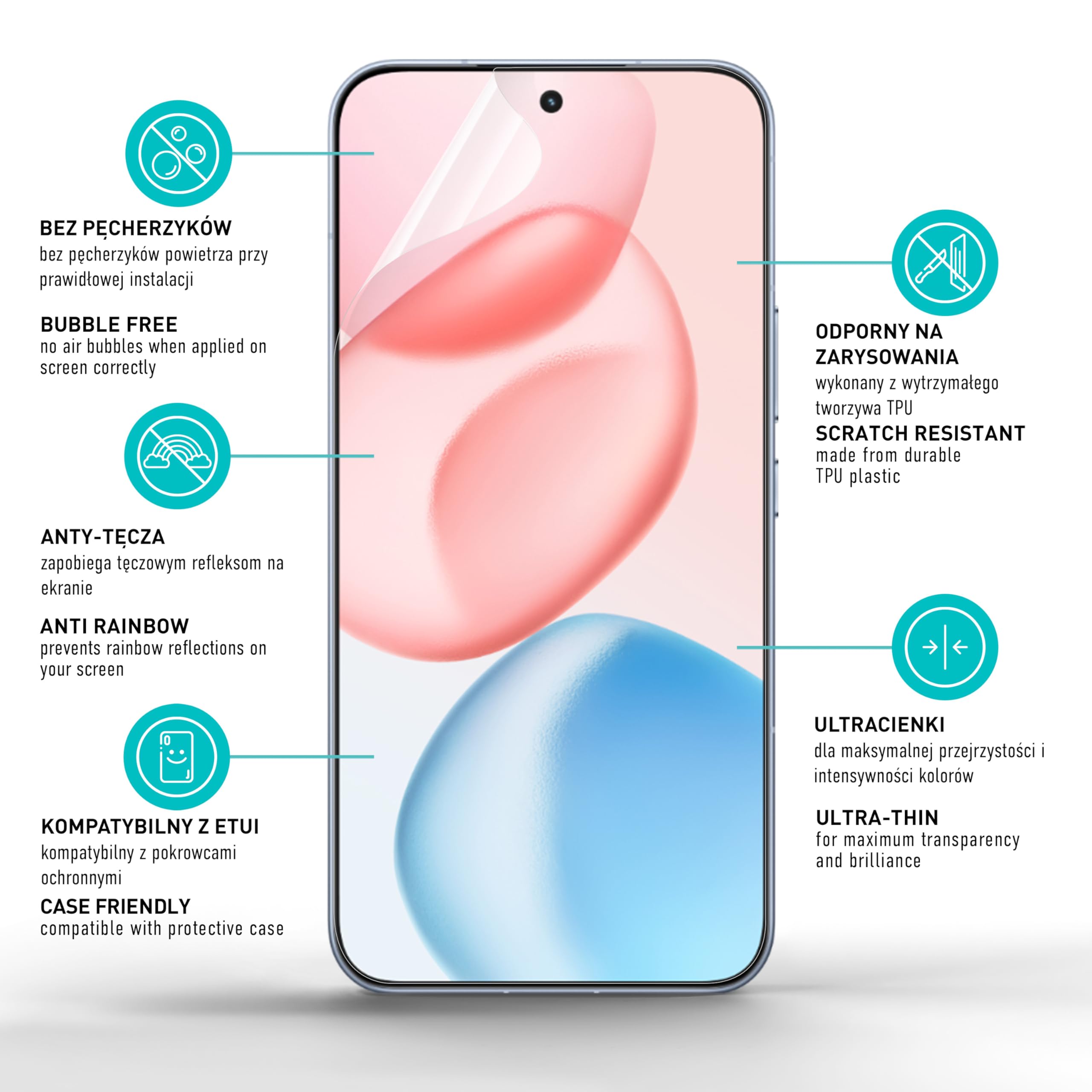 smartect TPU Ochraniacz Ekranu 2 + 2 Sztuki dla Honor 400 Pro | Folia Ochronna + Kamera, Anti-Zarysowania, Ultra-przezroczysta, Bez Pęcherzyków, Anti-Odciski Palców, Przyjazna dla Etui