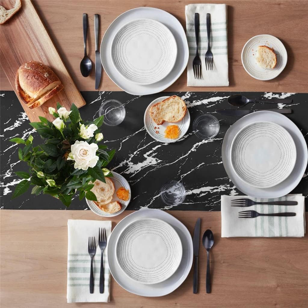 Black Concrete Crack Table Runner Christmas Decorations for Home Table Cloth for Wedding Party Home Decor(4pcs Table mat)