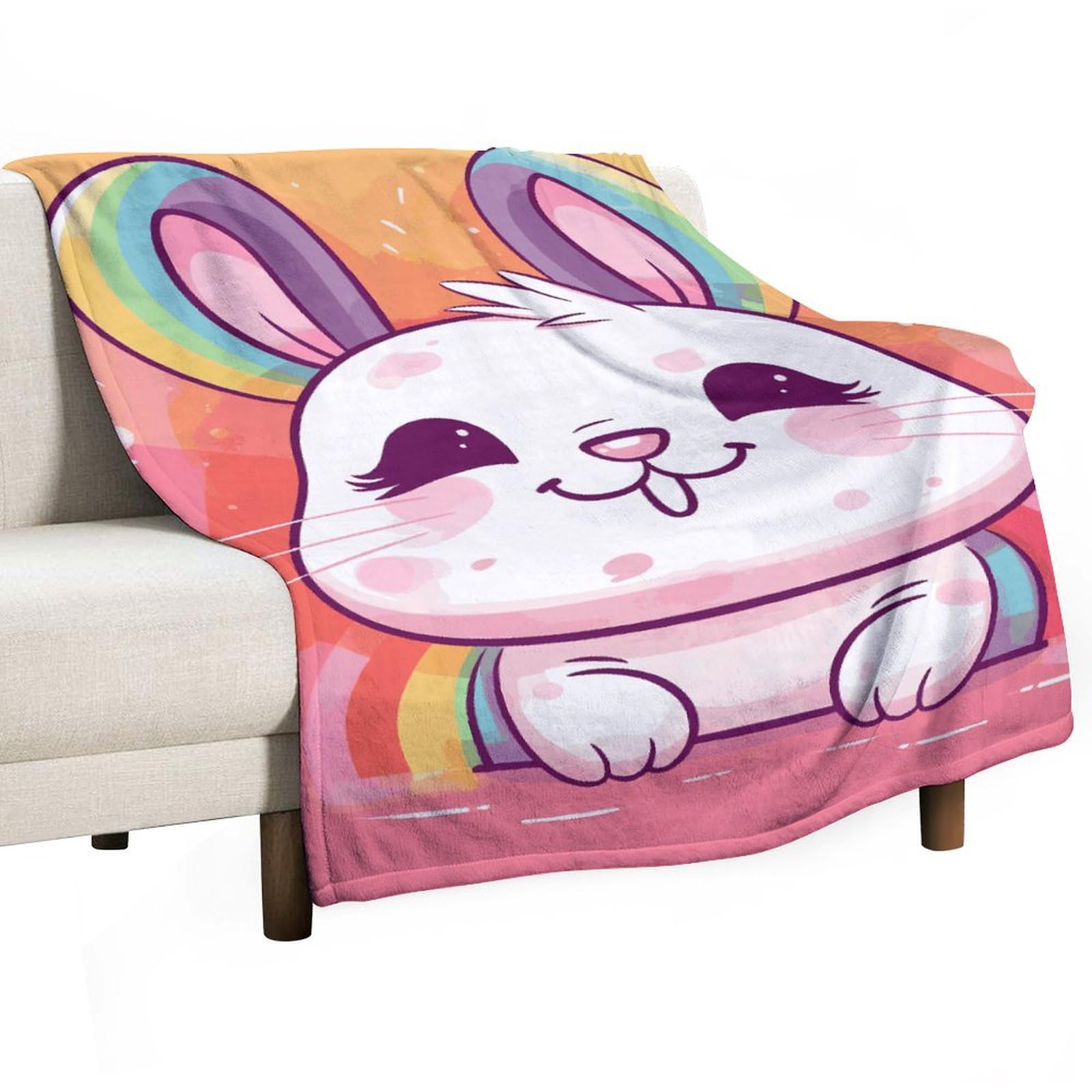 Couverture flanelle lapin contre les nuits fraîches sur le lit