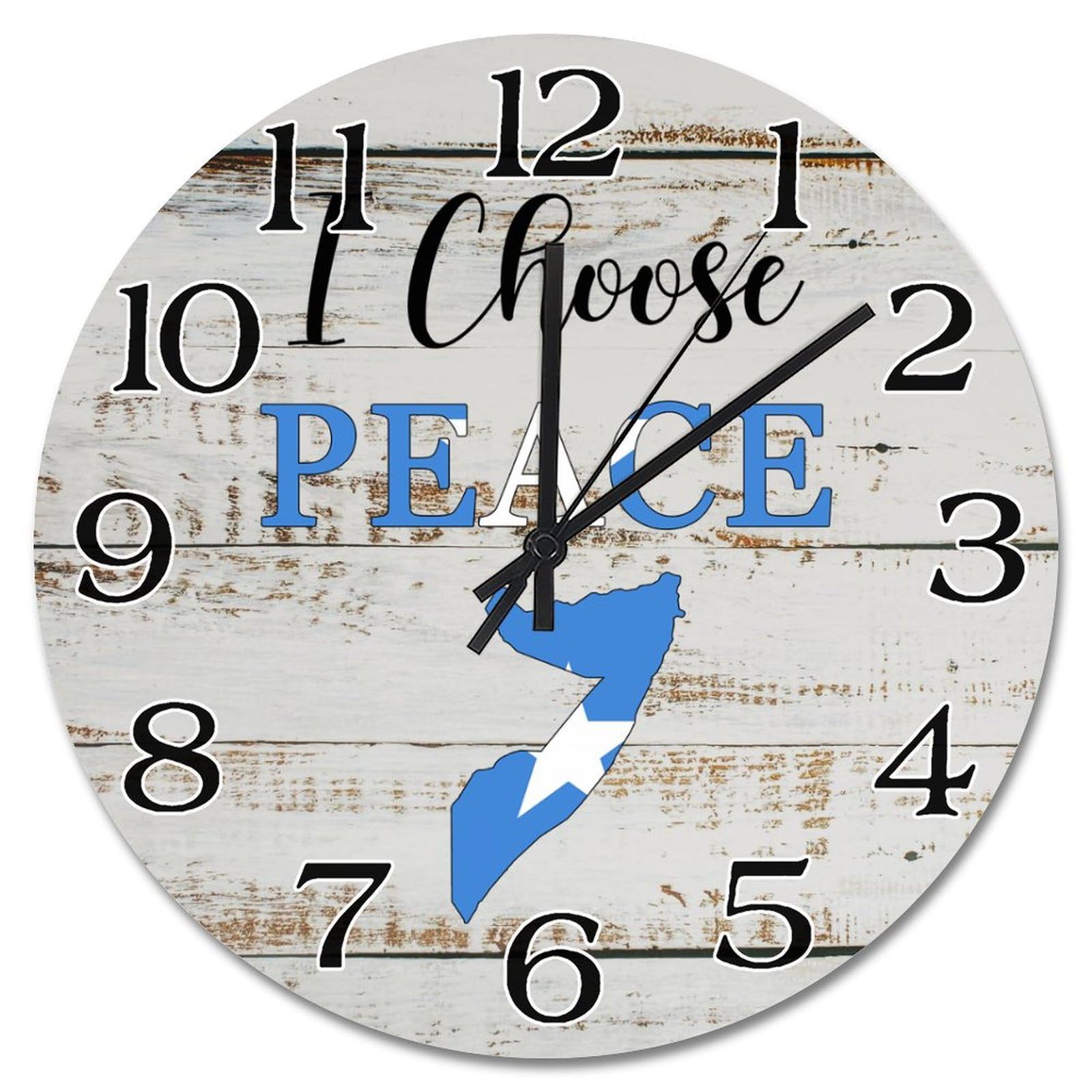 Horloge murale drapeau Somalie pour une décoration rustique et apaisante de chambre
