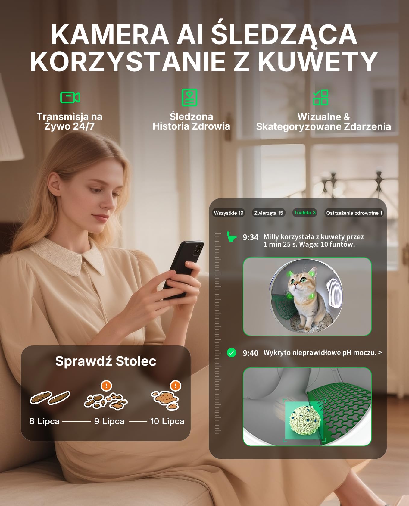 PETKIT PUROBOT MAX PRO 2 Samoczyszcząca Kuweta dla Kota, Większe Wejście, Kamera AI, Automatyczna Kuweta dla Kota, 2.4G i 5G Wifi, Kontrola Aplikacji, Eliminacja Zapachów, 76L, dla Różnych Kotów