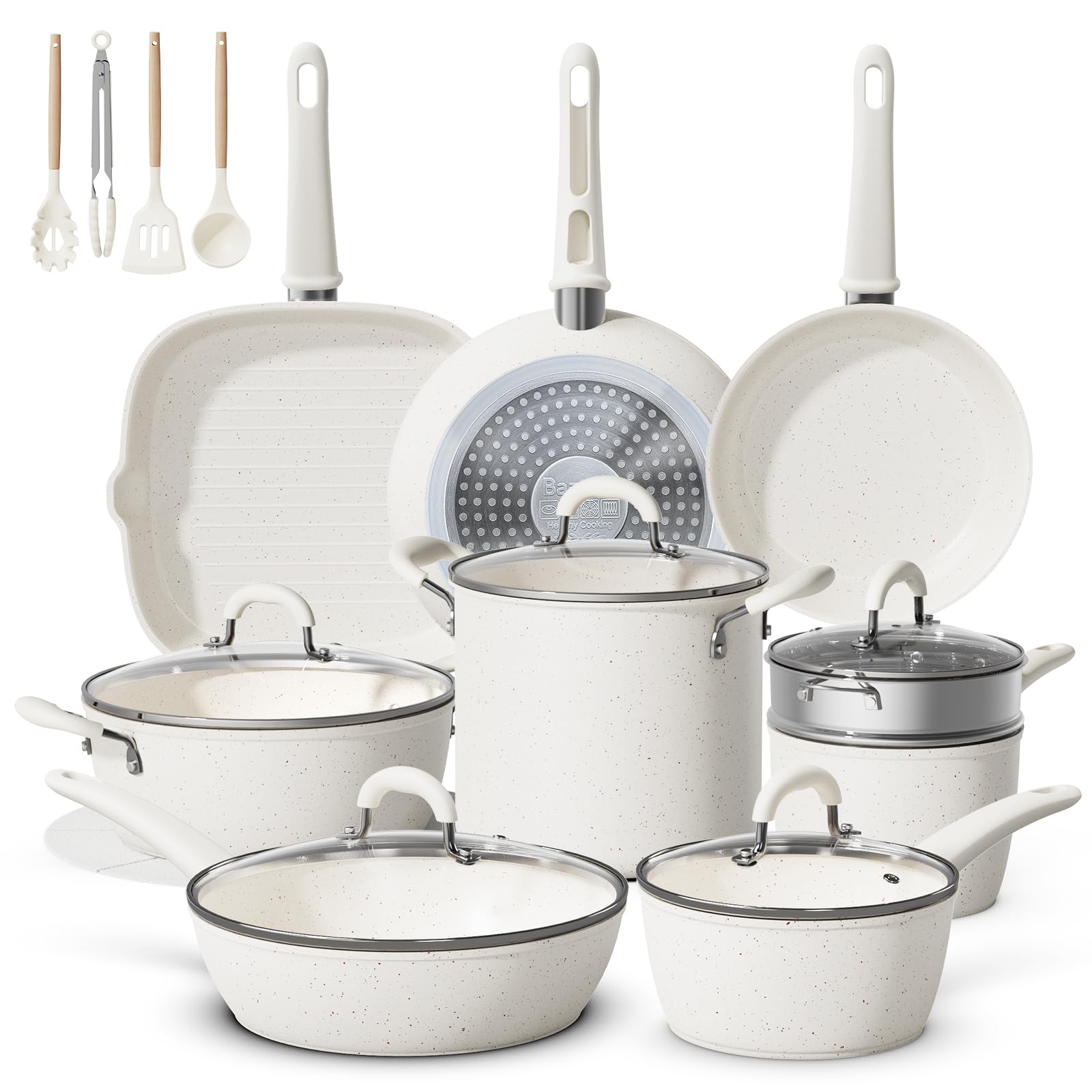 Amazon.com: 24Pcs Pots and Pans Set Non Stick,Ceramic Cookware Set