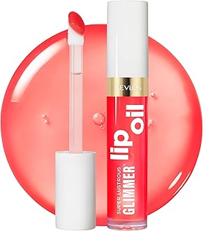 REVLON Super Lustrous Glimmer Lip Oil, Moisturizing & Tinted, Shiny Finish, Made with Plant-Based Squalane, 003 Glow Mama, 0.13 fl oz