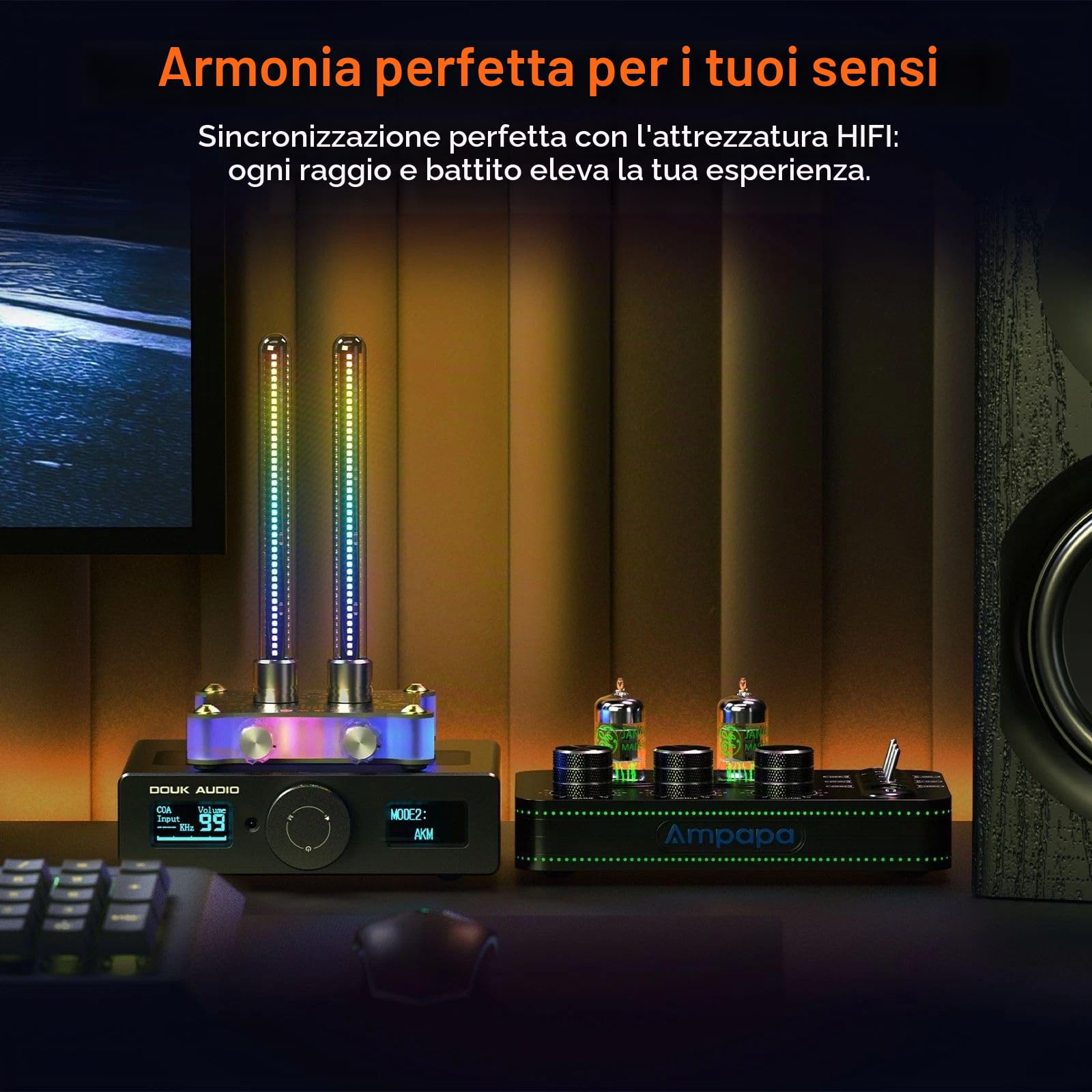 Nobsound RGB LED tubo musica spettro ritmo luce retrò livello sonoro metro microfono pickup per home stereo sistema desktop regalo con regolazione della sensibilità