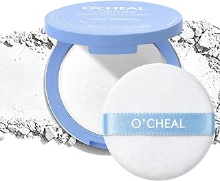 O'CHEAL Face Pressed Powder, Oil Control Matte Makeup 03#Pearlescent White | Long Lasting Compact Powder with Soft Focus Finish, Conceals Shine, Sets Makeup and Helps Create Even Skin Tone