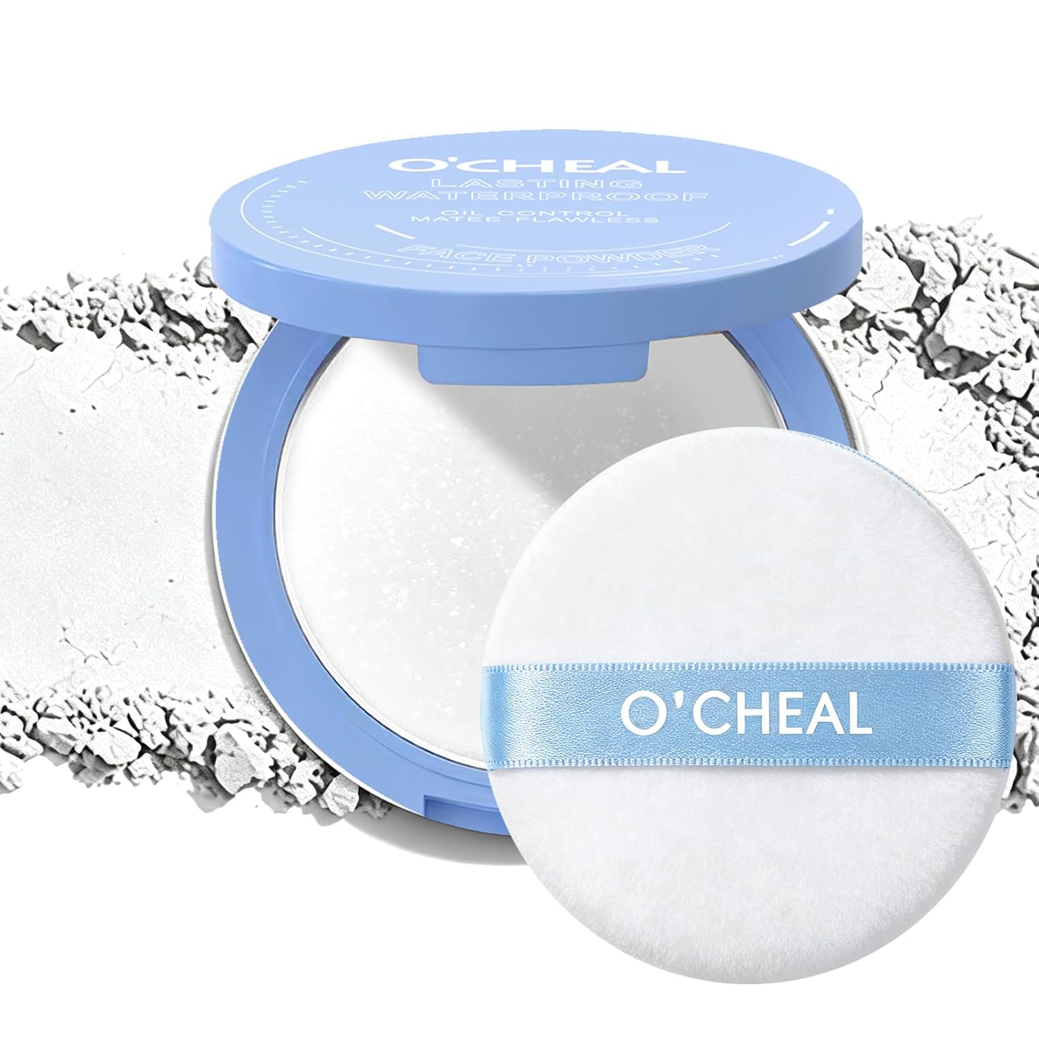 O'CHEAL Face Pressed Powder, Oil Control Matte Makeup 03#Pearlescent White