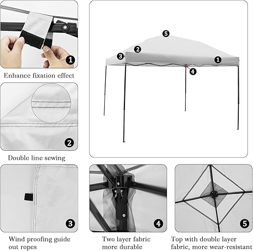 Miniatura 3 de Toldo de repuesto, cubierta superior de toldo desplegable de 10 x 10 pies para toldo de pierna recta (solo 1 paño superior) azul