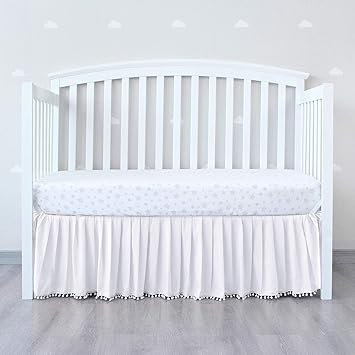 Amazon.com : White Crib Skirt Pleated 