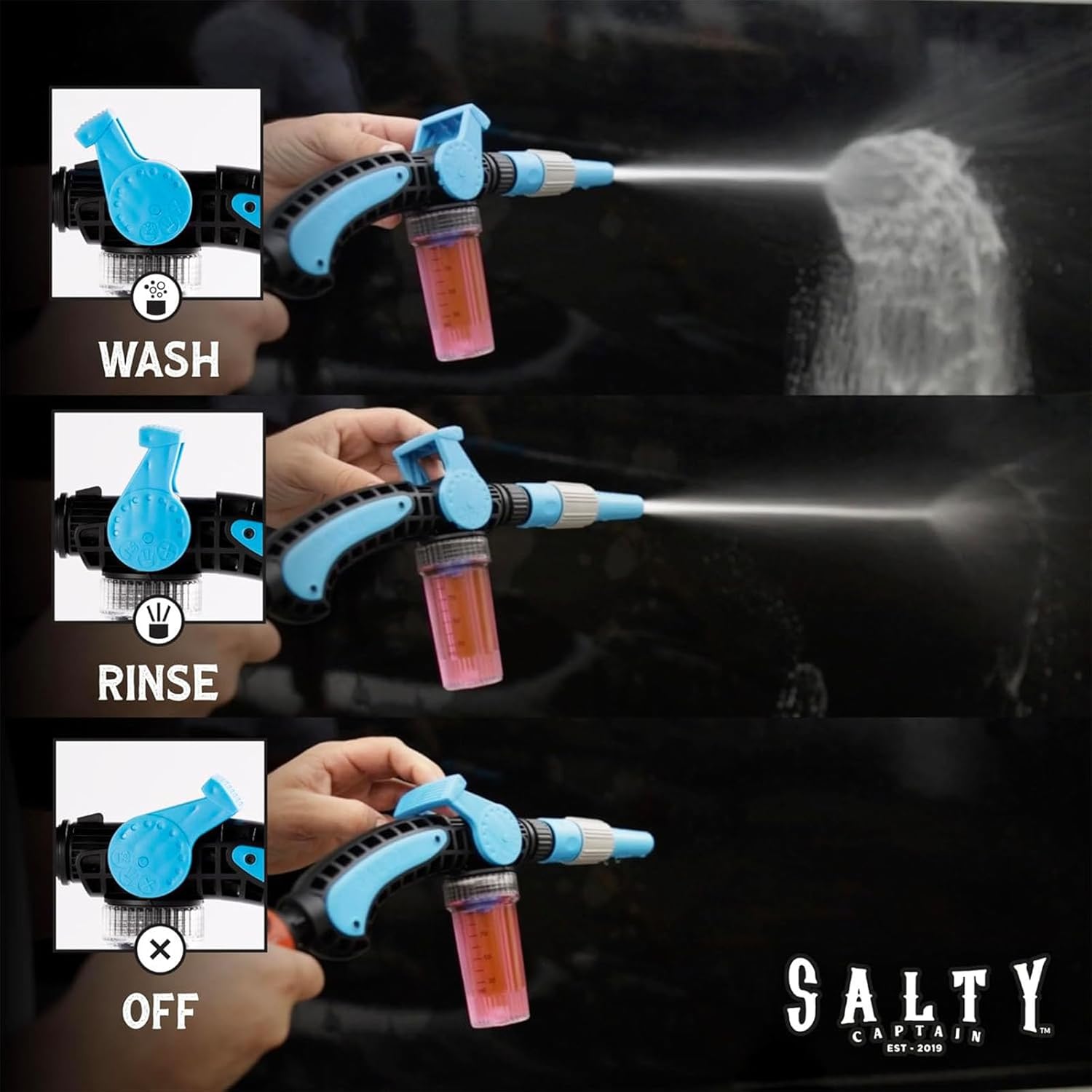 Salty Captain Boat & Jet Ski Engine Flush Bundle with Musket Flush Adapter to Clean, Optimize & Protect Jetski Motor Cooling & Exhaust System, Engine Salt Flusher for Outboards