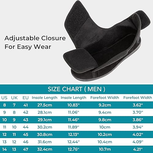 Miniatura 6 de HomeTop Pantuflas para diabéticos de espuma viscoelástica ajustables con velcro para hombre, cómodas para interiores y exteriores, zapatos extra