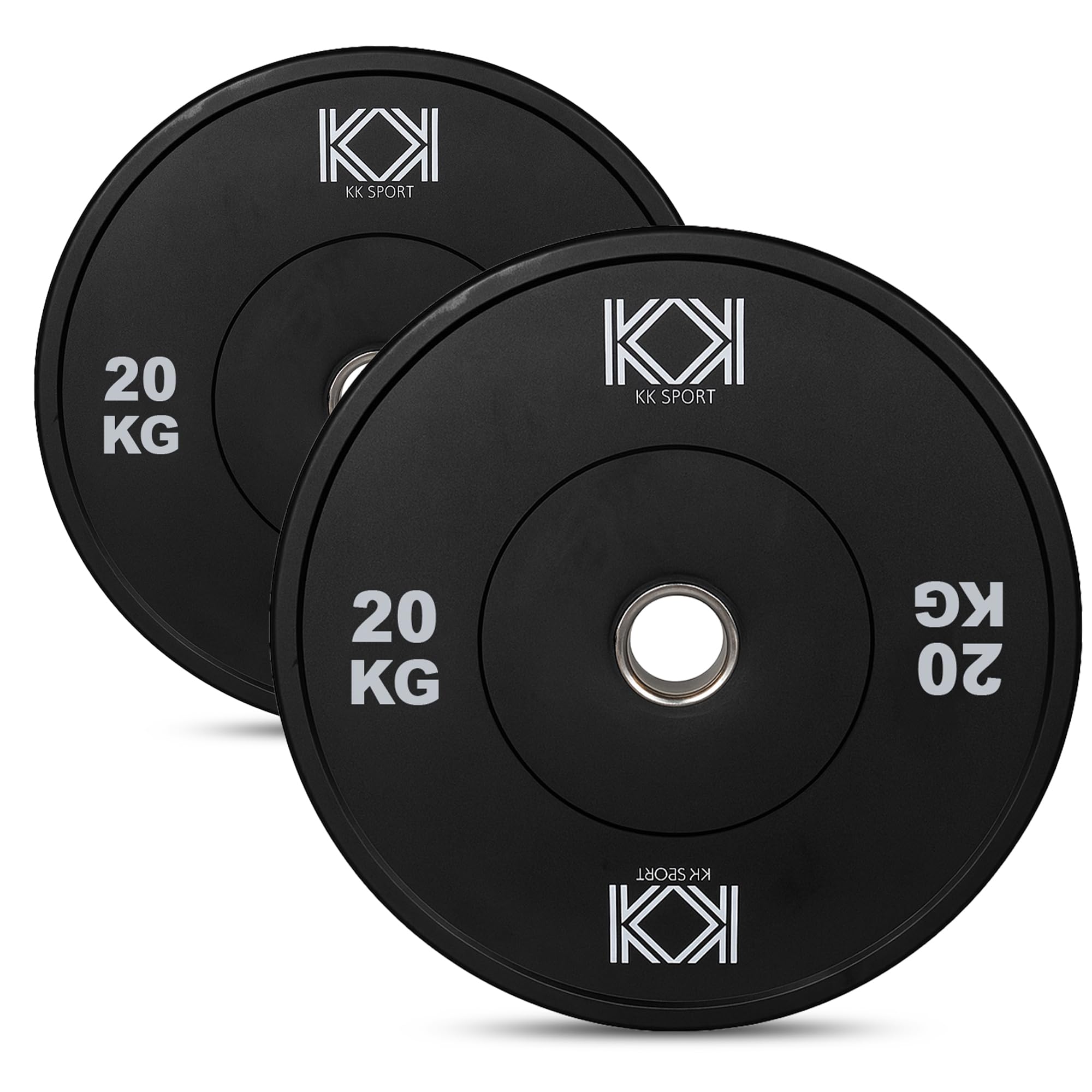 KK Rubber Weight Plate Set - 2 Inch Bumper Weight Plates – Durable Barbell Weights Set - Dumbbell Plates For Training & Weightlifting – Weight Disc Pair Olympic Weight Plates For Home Gym – 2 X 20kg — image 1
