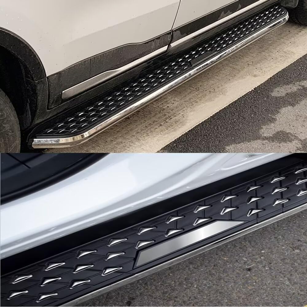Estribos para MG ZS ZST 2017-2024, 2 escalones laterales fijos de aluminio (con soporte) | Kit atornillado sin taladro | Accesorios para tablero de riel SUV para proyectos de bricolaje, negro (1 juego