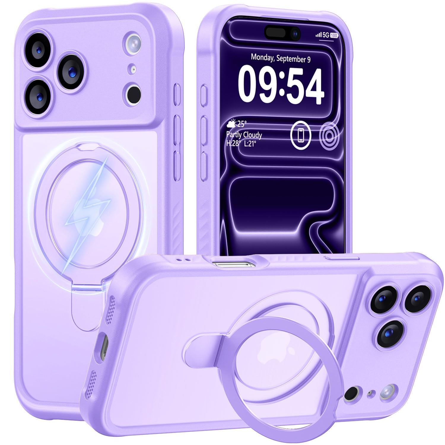 MOCCA Magnetic for iPhone 17 Pro Max Case with Stand,Light Purple