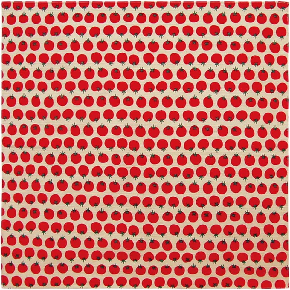 Honjien Furoshiki Traditional Japanese Fabric - Wrapping Cloth - Extra Large 39 x 39 inches, 100% Cotton, Made in Japan: with Cute Motif: Tomato DOTS