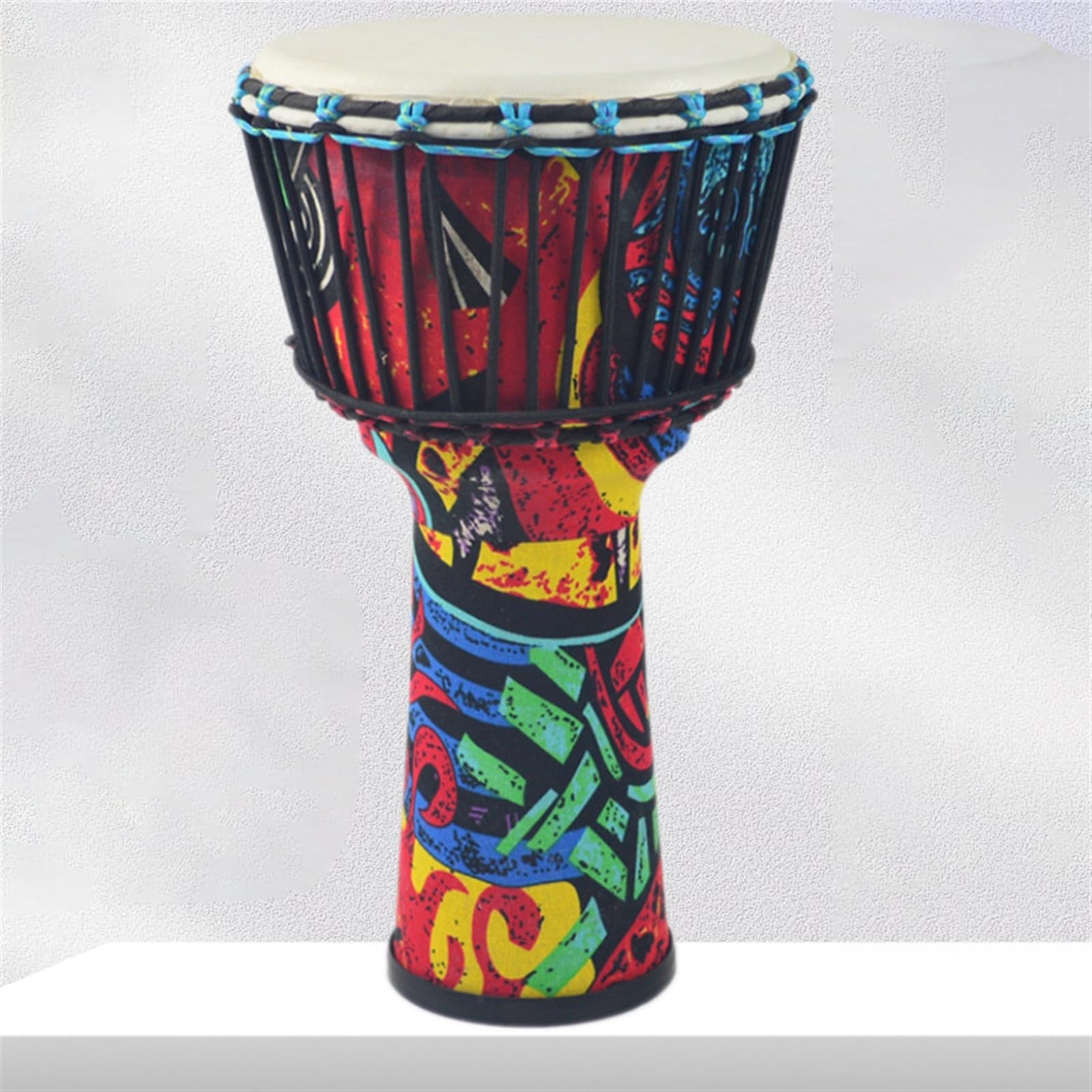 Profesjonalny Djembe 10,5-calowy, Lekki Tamburyn Z Owczej Skóry Z PCV, Regulowany Tamburyn Dla Dorosłych, Bęben Afrykański (Color : A)