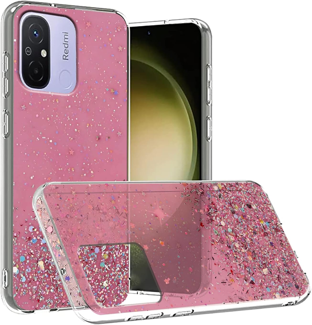 VONZEE® Glitter Case Compatible with Redmi 12C, Non Moving Glitter Stars Cover Soft TPU + Hard PC Bumper Bling Cover for Women Girls Protective Shockproof Phone Case (Pink) (B0CJF875C2) Amazon Price History, Amazon Price Tracker