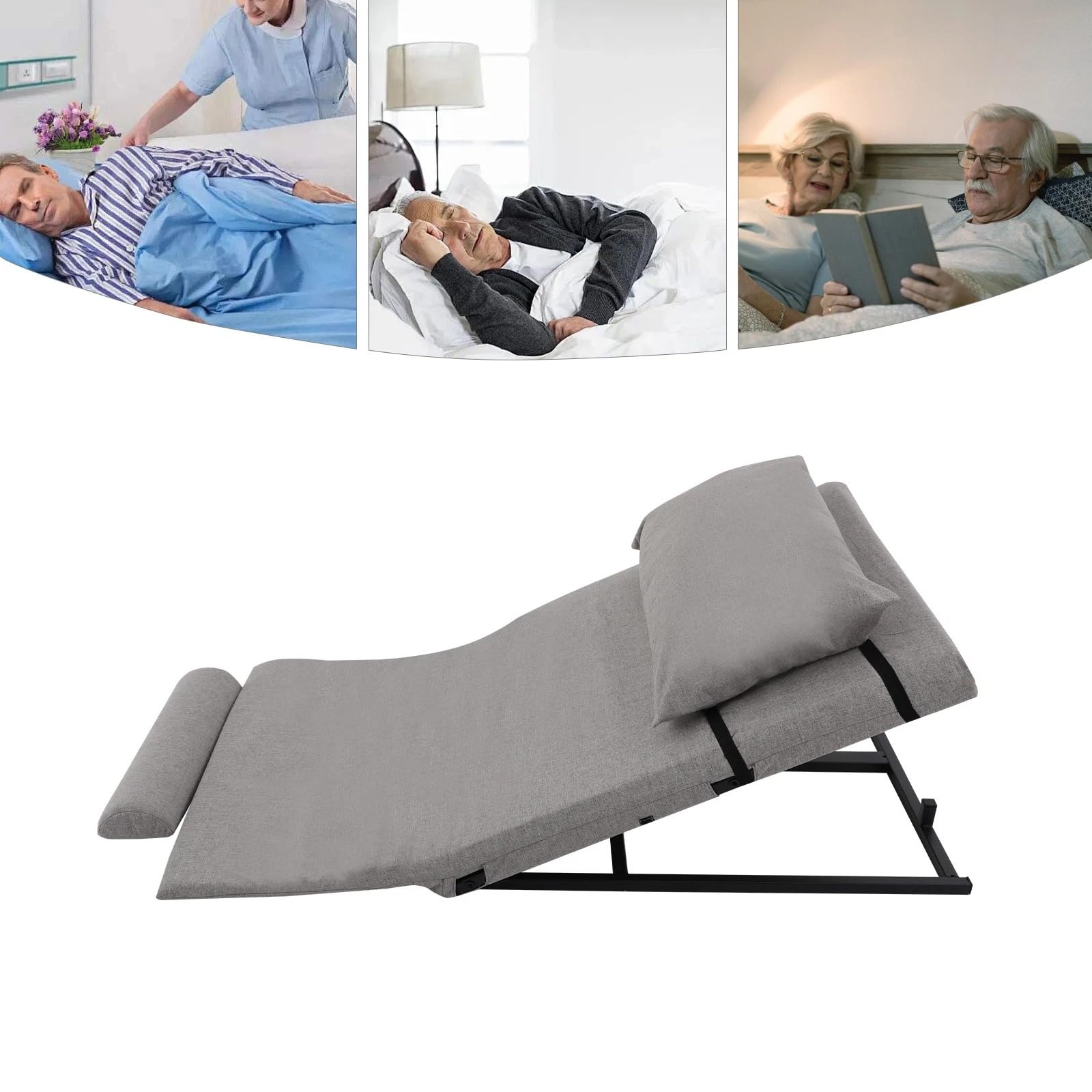 Dossier électrique relevable pour lit, réglage motorisé de l'appui-tête avec télécommande, lit de soins 2 à 80 °, matelas d'aide au relevage, charge maximale de 300 kg, idéal pour les personnes âgées