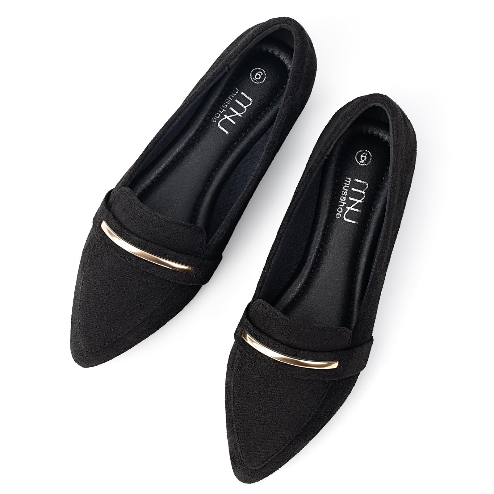 MUSSHOE Flats Shoes Women Pointed Toe Womens Flats Loafers