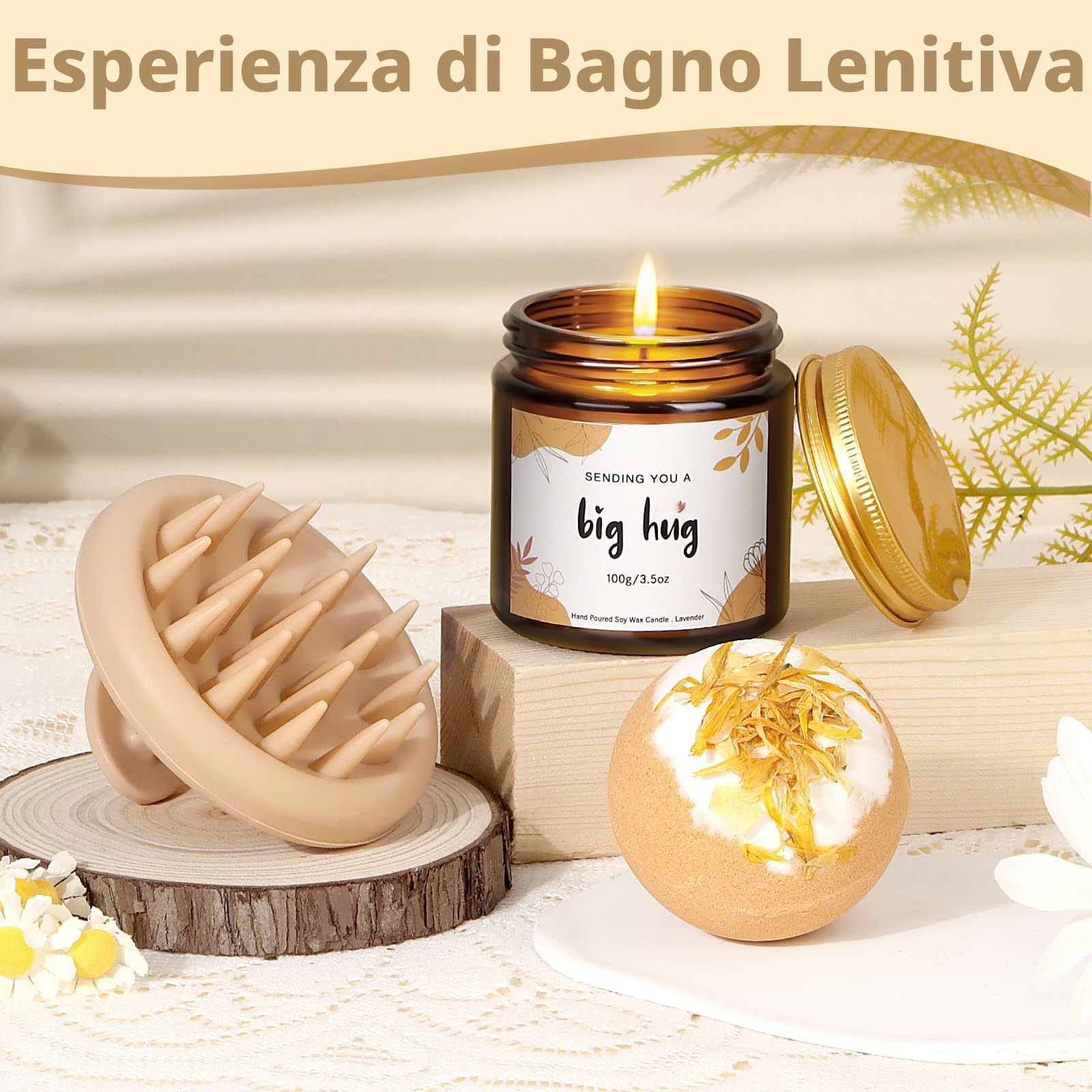 “Hug” Regalo Donna, buoni regali di miglioramento, regalo di compleanno positivo per donne, set regalo di rilassamento per migliore amica, sorella, collegina, Get well soon gift