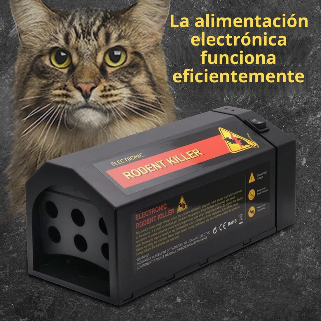 2X Trampa electrónica para Ratas y Ratones,Trampa para casa y jardín,estación de Cebo rápida eléctrica para Ratas,fácil de reutilizar,higiénica, para Ratones Humanos