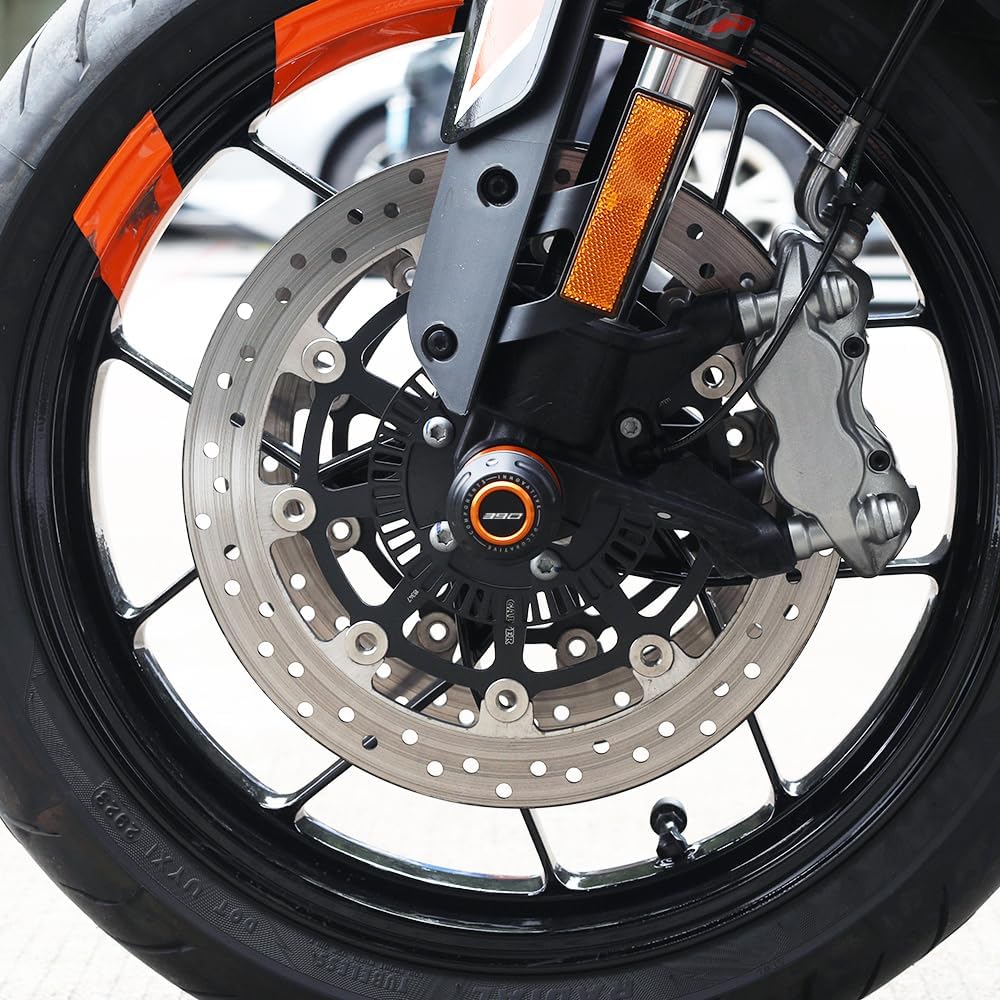 Motorcycle Front Wheel Axle Fork Slider Crash Protector Compatible With K.TM 390 Enduro R SMC R 2025 2026 | 390Enduro R 390 EnduroR 390SMC R 390 SMCR Accessories (Black)