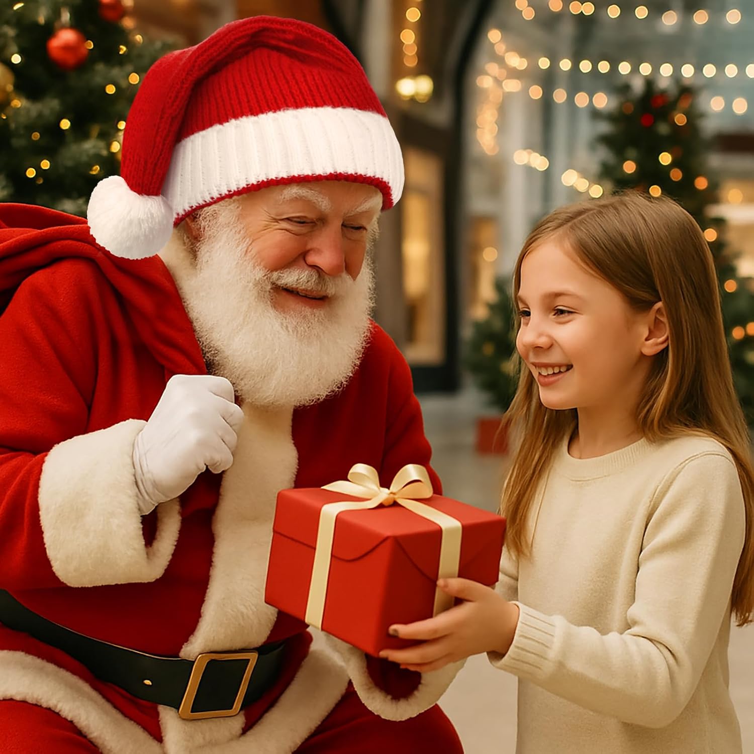 Berlune 3 Pcs Santa Hat Christmas Hat Knitted Silk Lined Long Soft Warm Red Washable Knitted for Xmas Adult Women Men New Year Festive Holiday Party Indoor Outdoor Winter - Image 6