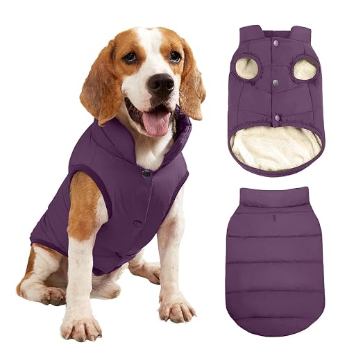 PETCUTE Chaqueta para Perros,Chaqueta de Perro con Forro Polar de 2 Capas,A Prueba de Viento Ropa para Perros…