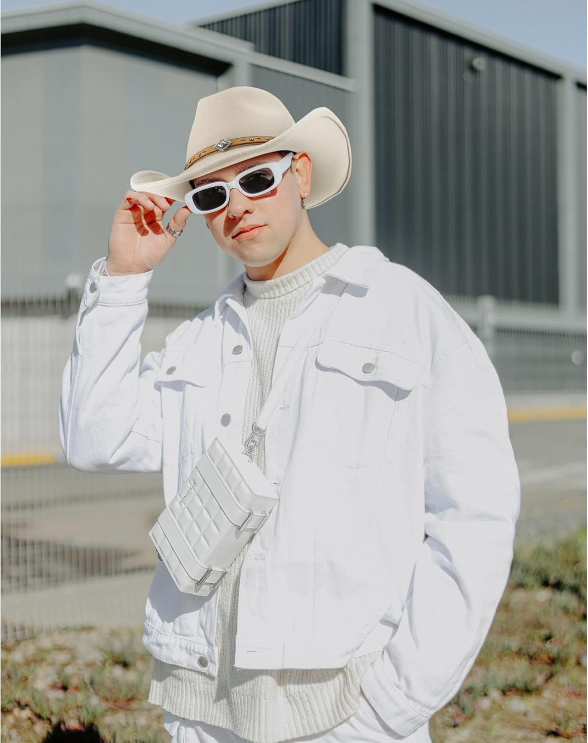 MIX BROWN Cowboy Hat Water-Resistant Felt Hats 100% Wool Wide Brim Western Panama Rancher Hat for Women Men - Image 5