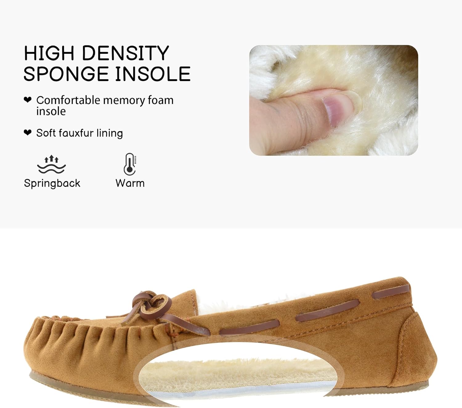 Womens Moccasin Slippers Micro Suede Cozy Indoor Outdoor House Shoes - Image 4