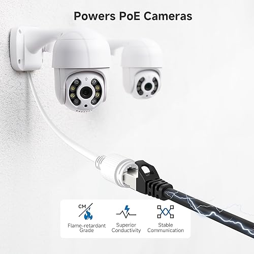 Miniatura 7 de Cable Matters Paquete de 5 cables Ethernet Cat6A blindados cortos sin enganches de 1 pie (SSTP, cable Ethernet blindado SFTP, cable Cat6 blindado,