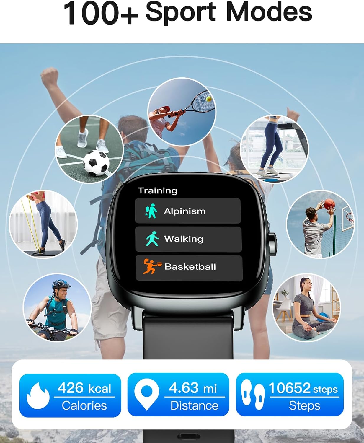 Smart Watches for Men Women with GPS Built-in, Answer/Make Calls, 1.95" Smartwatch for iPhone/Android Phones, Fitness Watch with Heart Rate/Sleep Monitor 100+ Sports Modes IP68 Waterproof (Black) 7 71JppVhPthL. AC SL1500